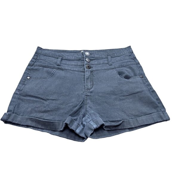 Celebrity Pink Jeans Womens Black Denim Shorts Size 13 - Picture 1 of 6